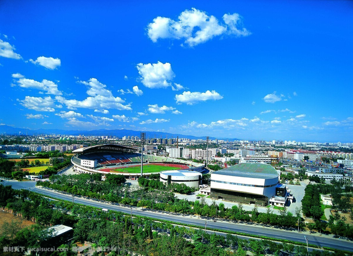 比赛 草坪 建筑摄影 建筑园林 景观图 蓝天 绿树 摄影图库 体育场 景观 图 体育场景观图 丰台体育场 远山 国安主场 足球赛 奥运场馆 矢量图 日常生活
