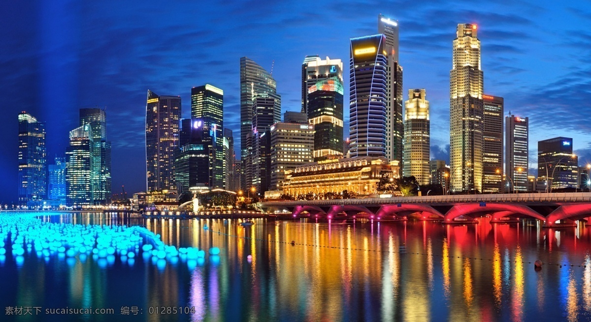 新加坡夜景 新加坡 夜景 建筑 城市 梦幻 旅游摄影 国外旅游