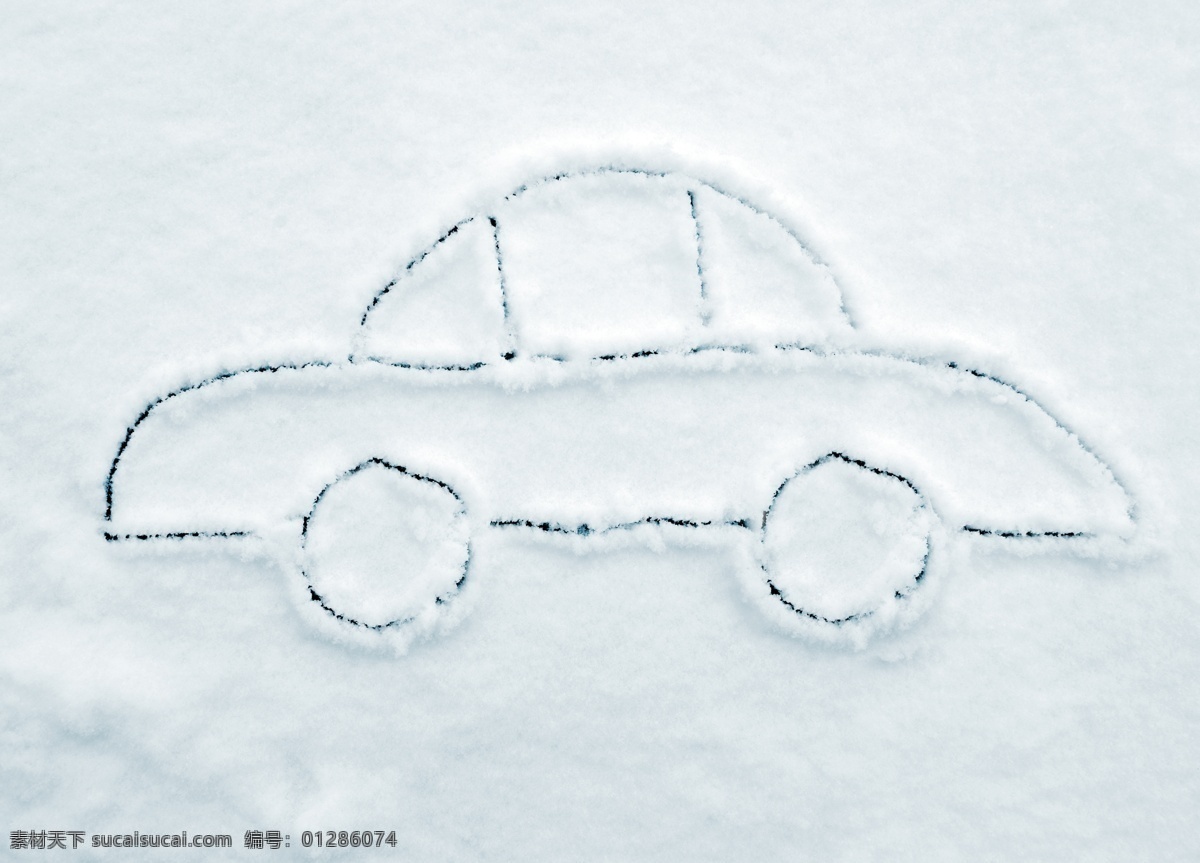 雪地 里 小车 图案 汽车 轿车 交通工具 汽车图片 现代科技