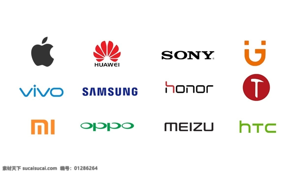 手机品牌 企业 logo 标志 锤子 小米 魅族 htc 华为 金立 oppo vivo 荣耀 苹果 透明底