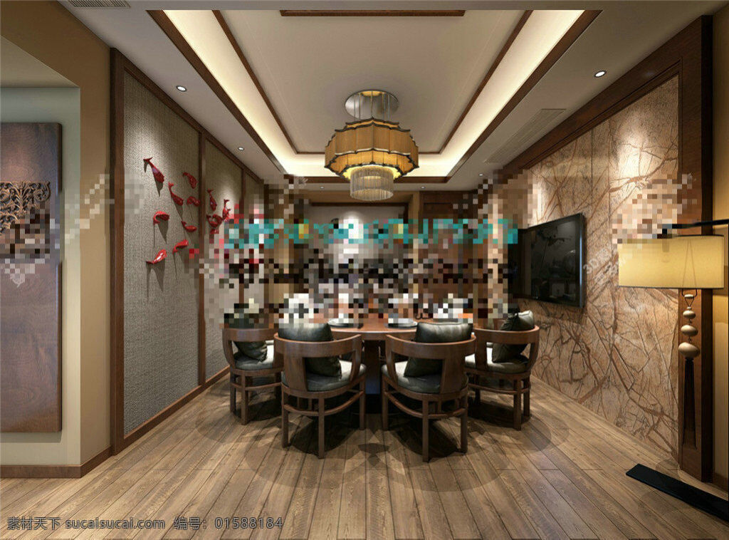 中式 餐厅 模型 3d模型素材 室内装饰 3d室内模型 3d模型下载 室内模型 室内设计 室内装饰设计 max 黑色