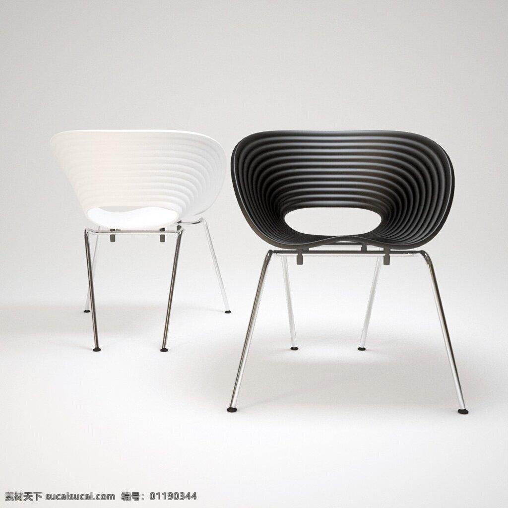 工业 工艺 休闲 椅子 3d 模型 黑色 3d模型 3d渲染 白色 模型素材