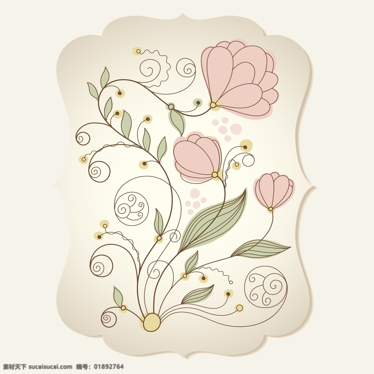 彩绘 植物 线描 花纹 矢量 纹样 线描花纹 彩绘植物 样式花纹线稿 矢量图 其他矢量图
