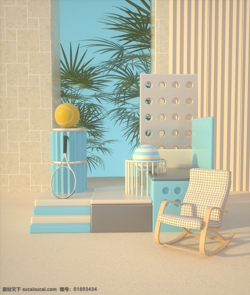 c4d 海报 暖色调 场景 电商 模型 3d设计 3d作品