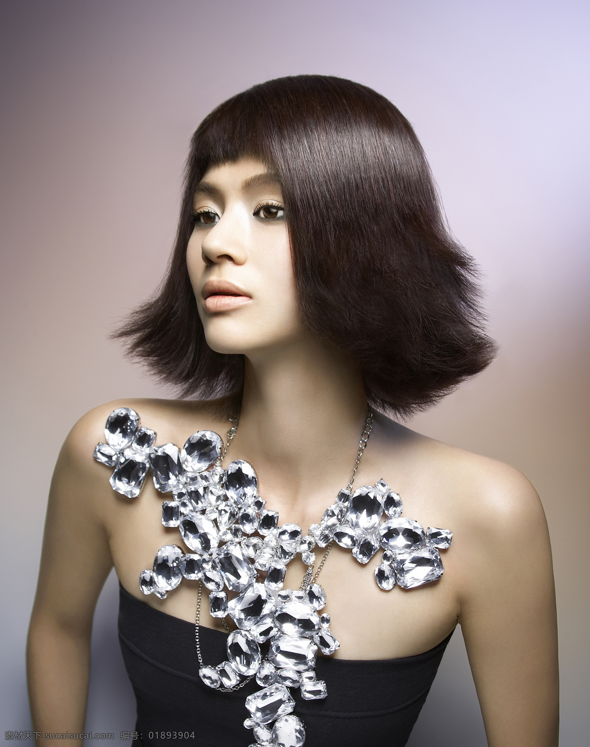 美女美发 美女 美发 小花 黑白 渐变 模糊 美容 人物图库 职业人物