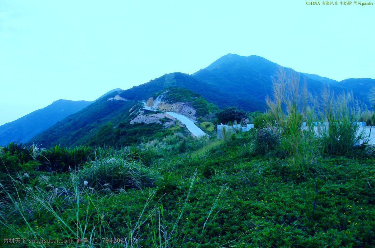 道路 风景风光 芦苇 旅游摄影 深圳 天空 围栏 南澳风光 牛奶 排 牛奶排 南澳 海域山腰 高山摄影 观景台 草木 山岚 自然风景 psd源文件 餐饮素材