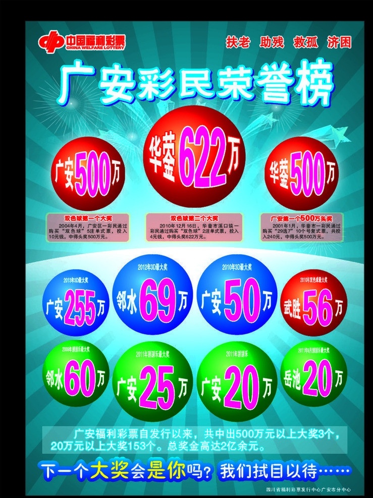 蓝绿色 背景 海报 蓝绿色背景 蓝绿色海报 蓝绿色模板 背景素材 背景模板 中国福利彩票 标志 广安 彩民 荣誉榜 红色球 蓝色球 绿色球 光晕背景 矢量