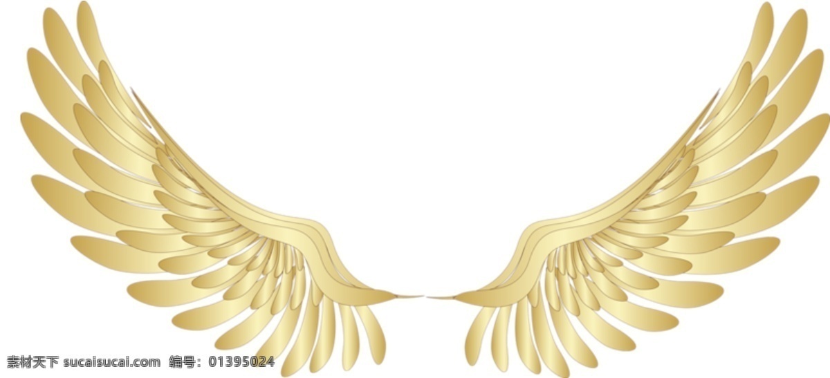 翅膀元素 金色 翅膀 炫酷 白色