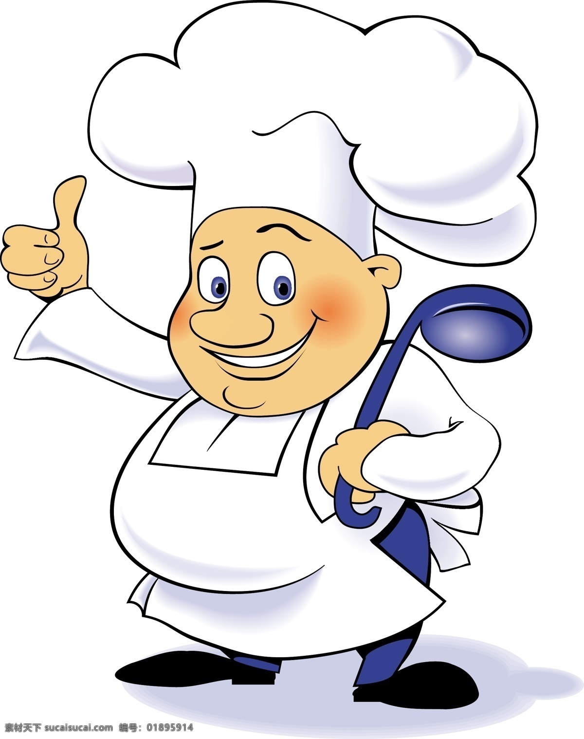 可爱 的卡 通 胖 厨师 插画 卡通 人物 时尚 职业