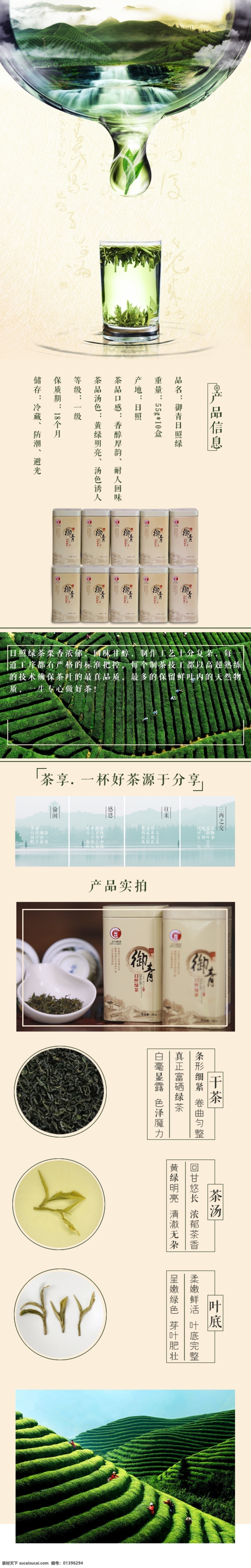 御 青 日照 绿 详情 页 绿茶 详情页 日照绿 白色
