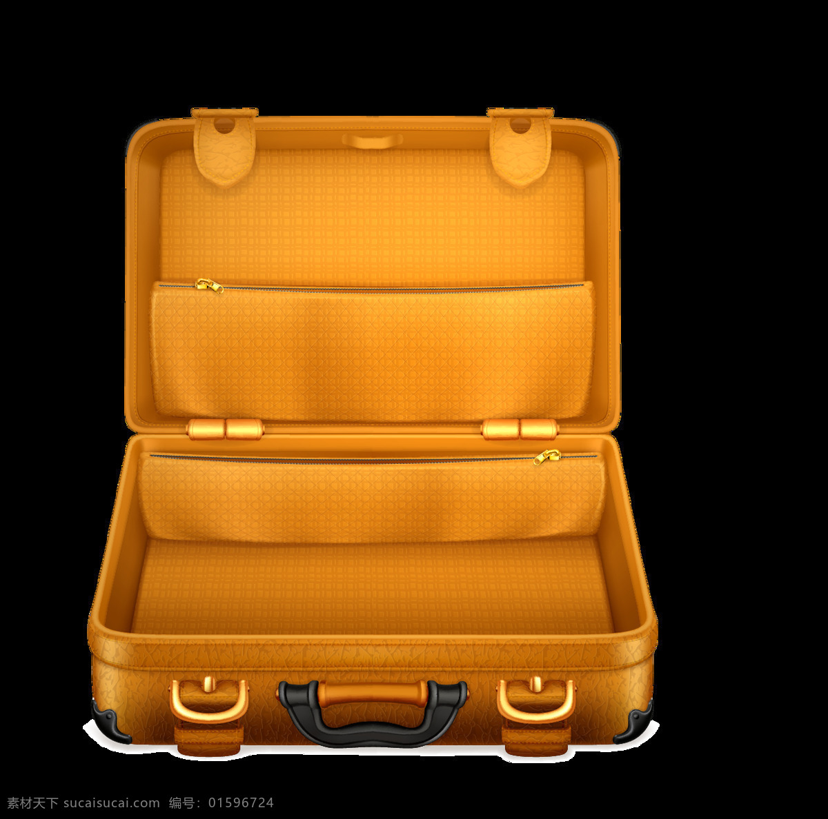 卡通 黄色 行李箱 元素 png元素 出差 旅游 免抠元素 透明素材 箱子 行李