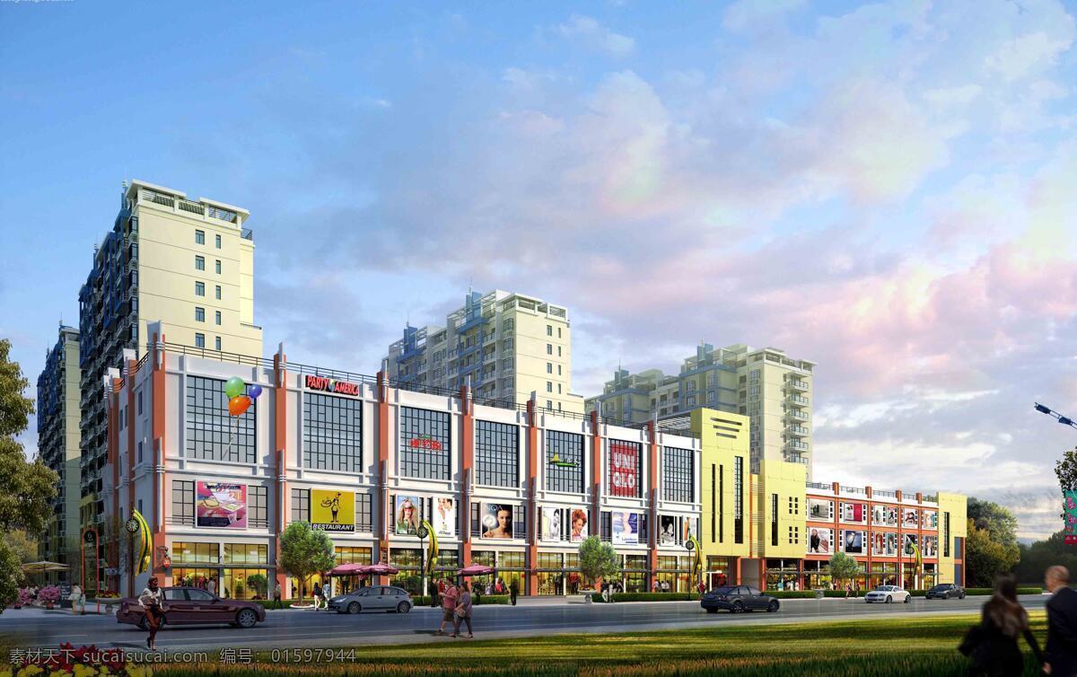 商业街 建筑 黄昏住宅图 高层公建 城市效果图 城市图片 城市 高楼大厦 城市建筑 城市绿化 城市景观 环境办公建筑 现代建筑 幕墙 鸟瞰夜景 规划鸟瞰 大厦雨棚 环境设计 效果图