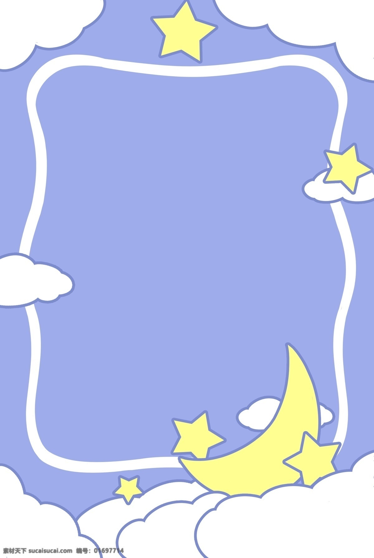 卡通 手绘 风 边框 月亮 背景 图 卡通手绘风 扁平 星星 白云 蓝色 背景图