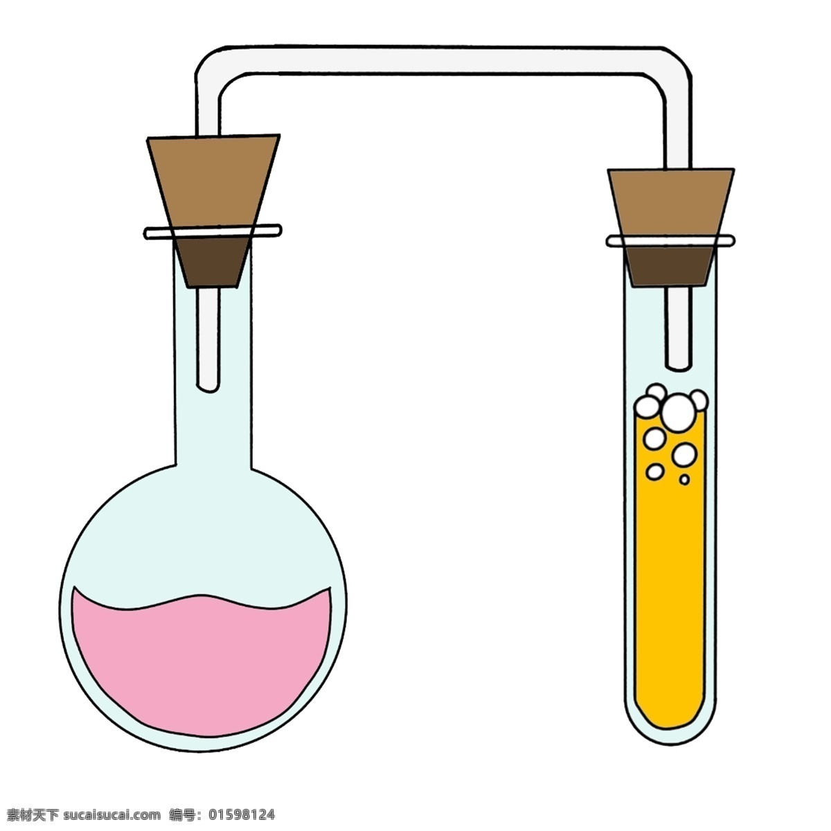 正在 做 化学实验 插画 导管 药物 化学药品 滴管插图 药品 蓝色导管