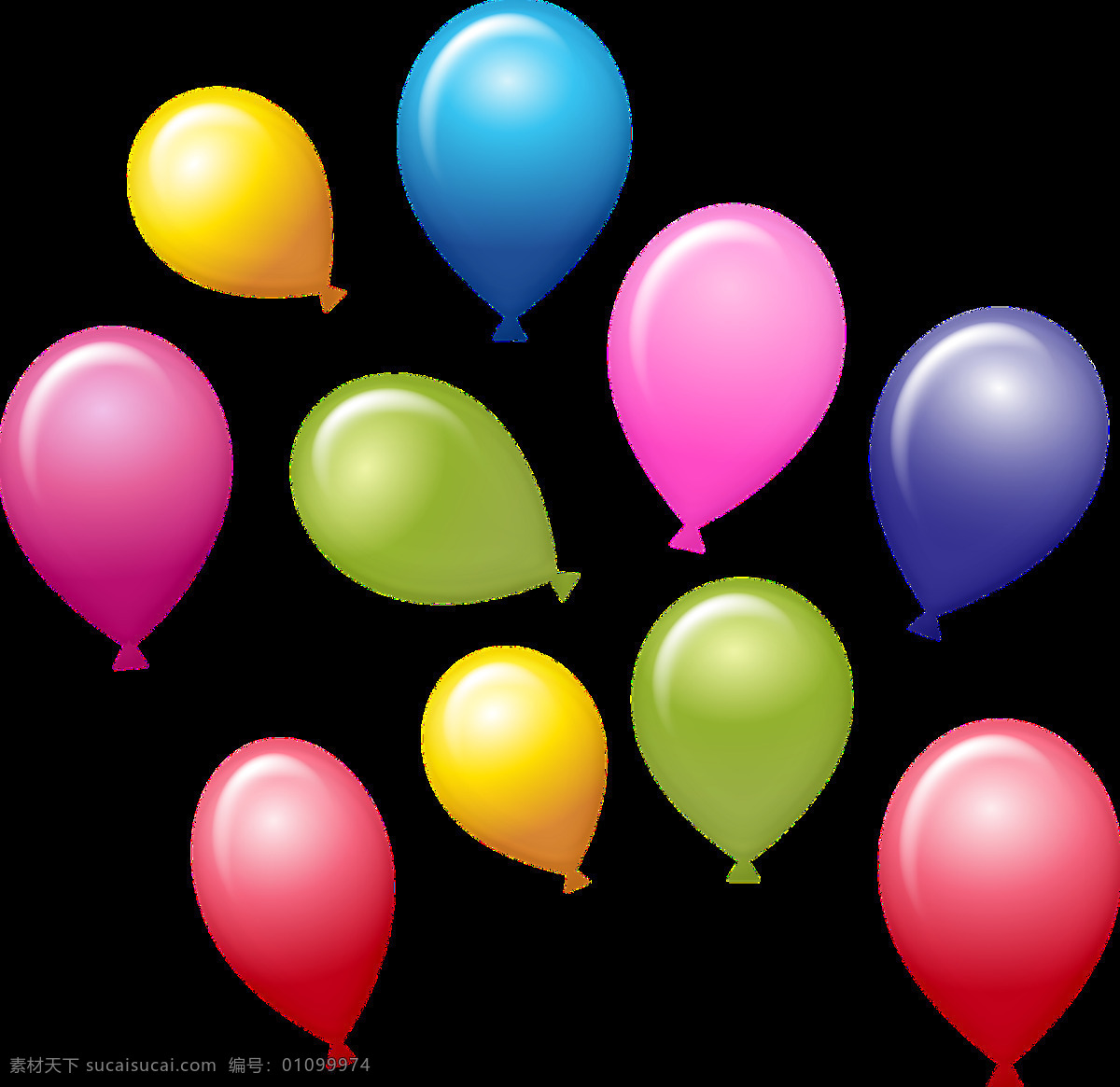 彩色气球 五颜六色气球 卡通 手绘 卡通设计