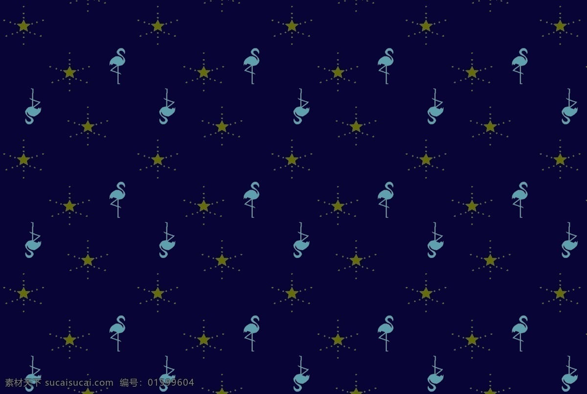 群星聚鹤 大星 小星 点点 鹤 蓝色海洋