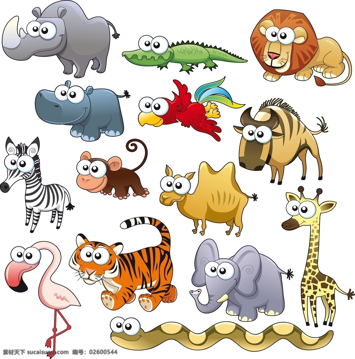 可爱 的卡 通 动物图片 可爱动物 大眼动物 小鸡 大象 长颈鹿 斑马 矢量 高清图片