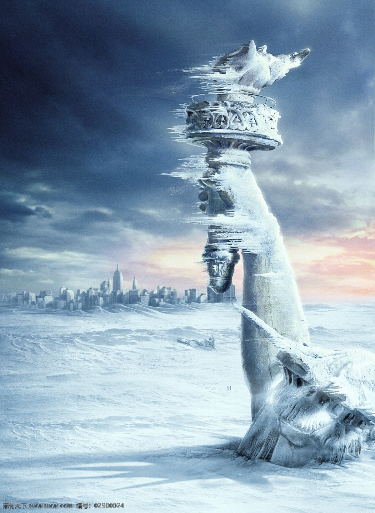 后天 灾难 科幻片 纽约 冰冻星球 自由女神像 电影 电影海报 电影海报素材 文化艺术 影视娱乐