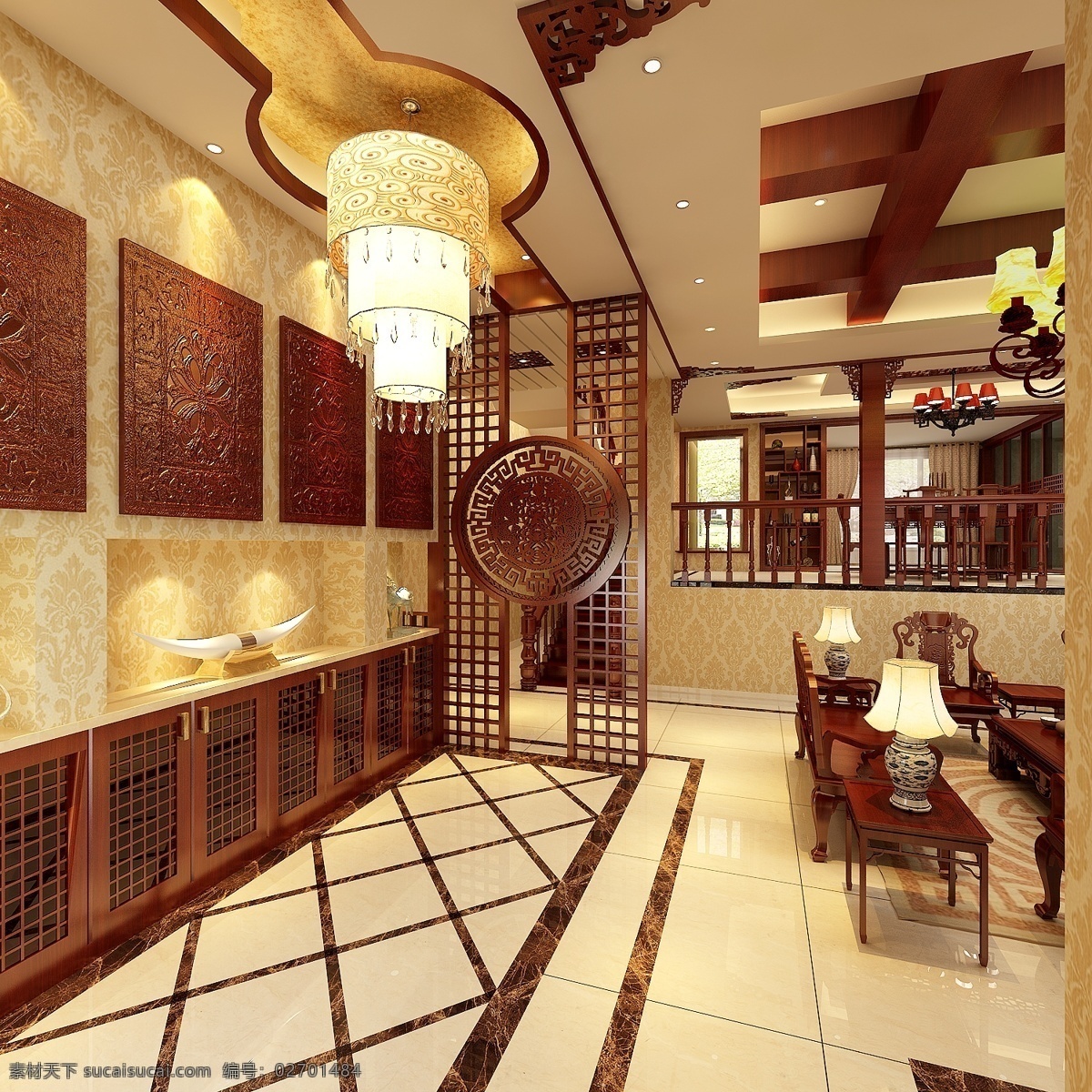 中式 餐厅 设计图 3d模型 灯具模型 中式设计 餐厅模型 3d模型素材 室内装饰模型