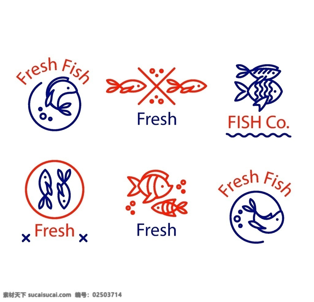 海洋 主题 logo 标志 海洋主题 logg 图标 图案设计 鱼类 动物 创意 装饰 图案 鱼类料理店 旅游旅行 海洋logo 标志企业 ai矢量素材 分层