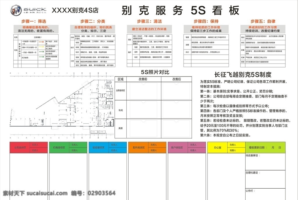 5s看板 别克 服务 5s制度 5s照片对比