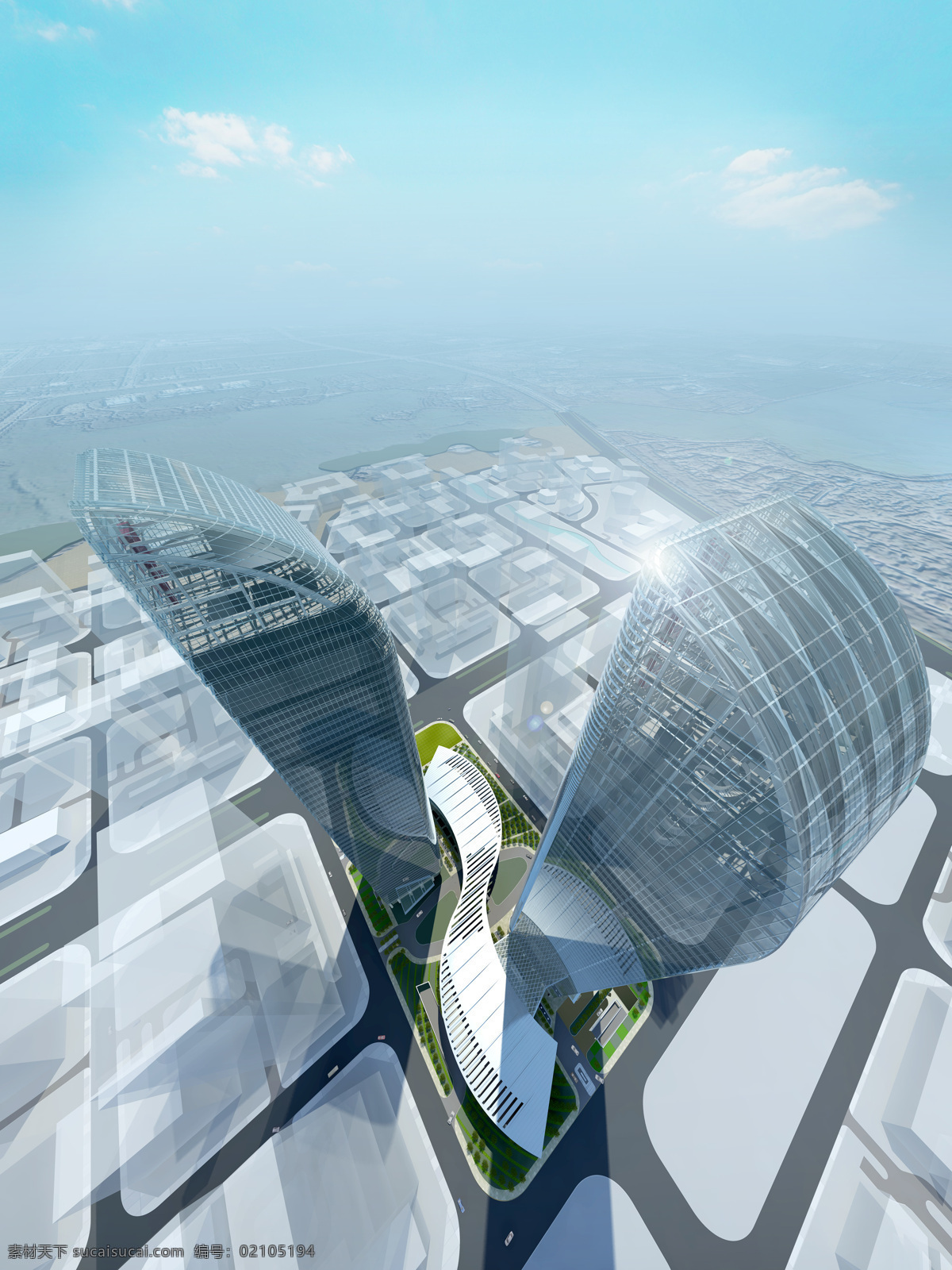 银川 绿地中心 透视图 超高层 商业综合体 环境设计 建筑设计