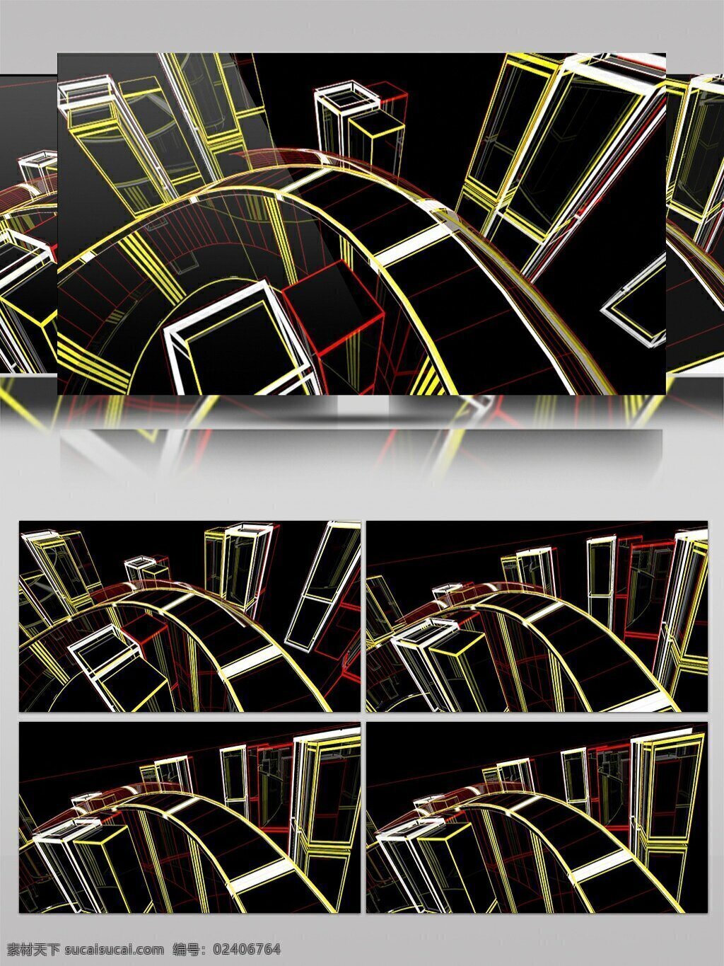 简约 动感 黄色 红色 线条 跑道 视频 视频素材 动态视频素材 汽车 高清视频素材 赛道