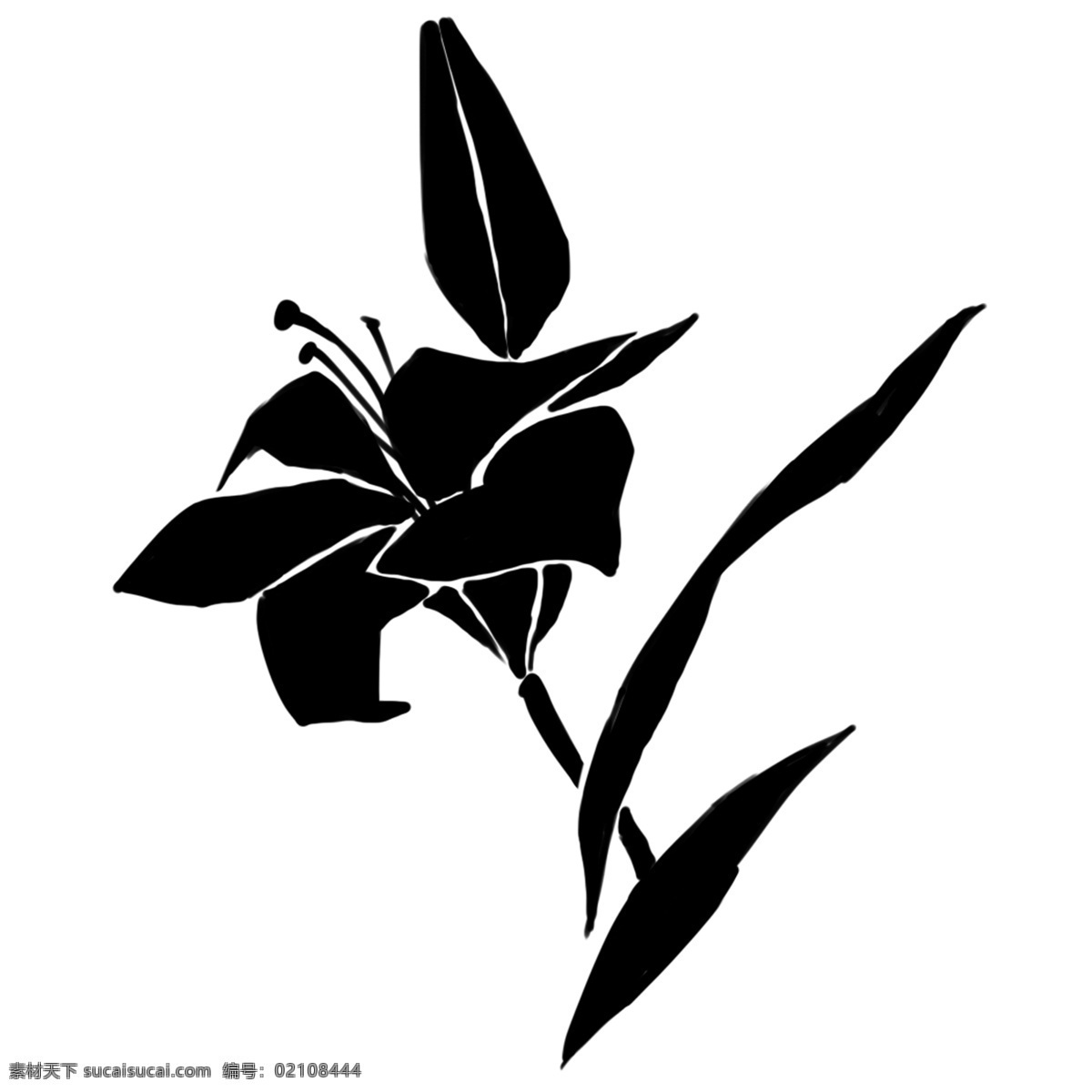 漂亮 花朵 装饰 插画 漂亮的花朵 黑色的花朵 创意花朵 黑色的叶子 植物装饰 卡通花朵 花朵插画
