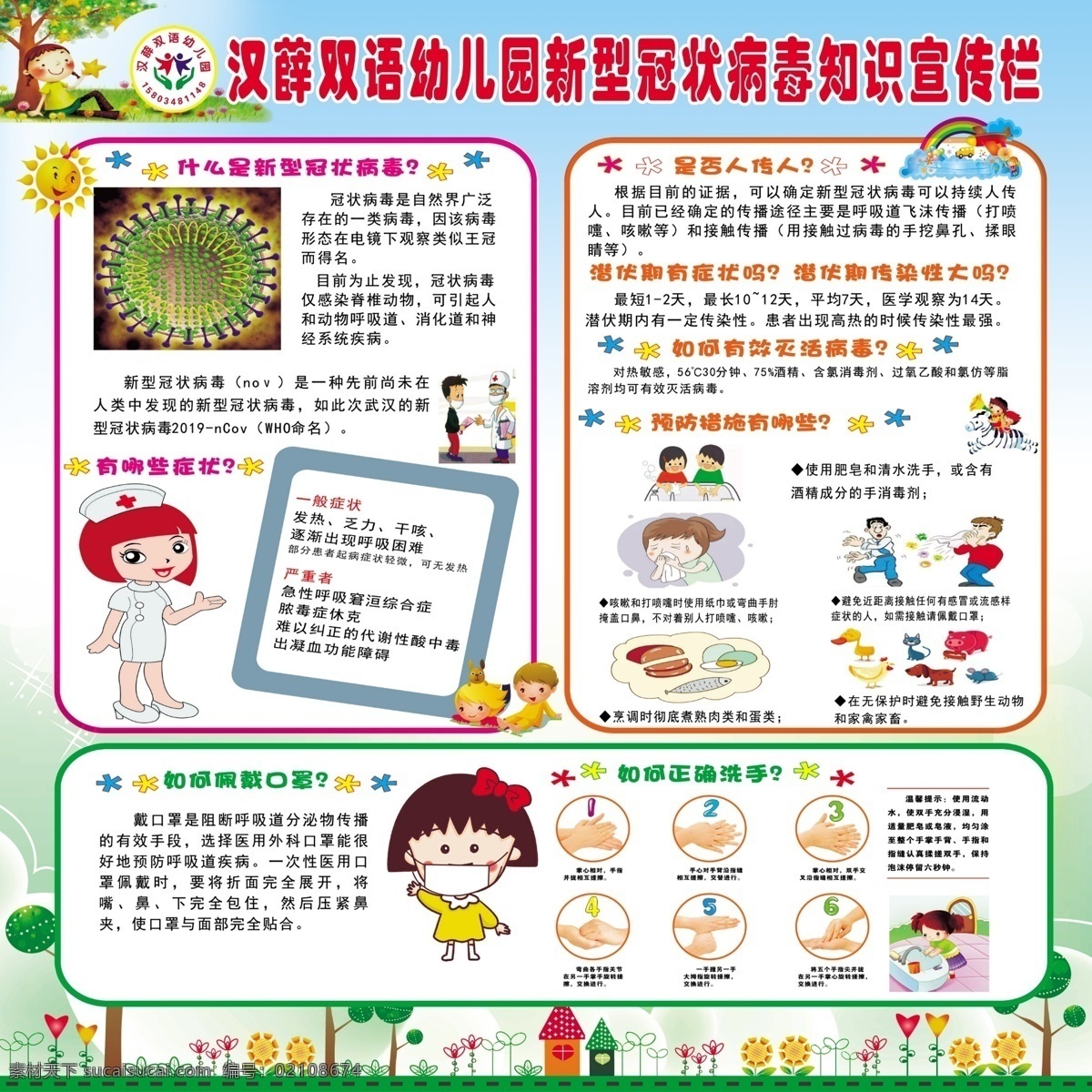 新型 冠状 病毒 宣传 新型冠状病毒 宣传栏 幼儿园 预防肺炎版面 加油中国 学校防病毒