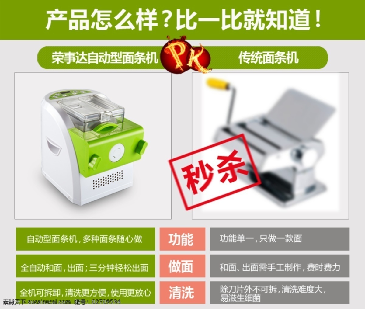 面条机pk 智能 面条机 对比 pk 秒杀 宝贝详情 淘宝装修模版 淘宝界面设计 源文件
