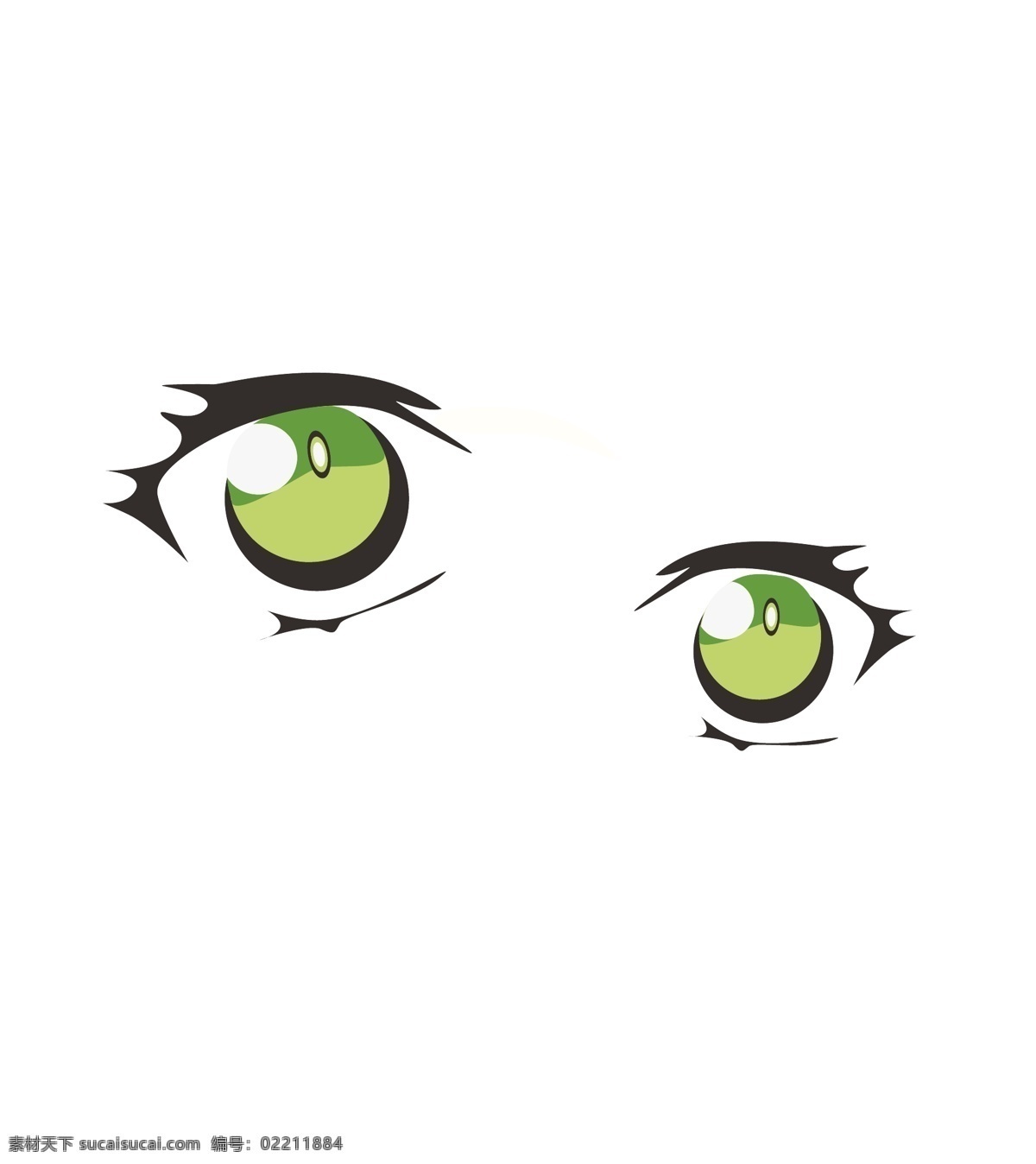 手绘卡通眼睛 手绘 卡通 眼睛 绿色眼睛 卡通人物眼睛 动漫动画