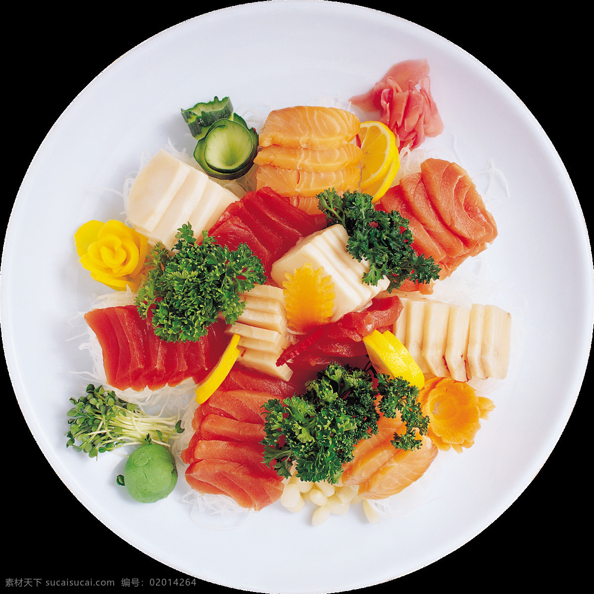 精致 切片 三文鱼 料理 美食 产品 实物 白色盘子 产品实物 日式料理 日式美食