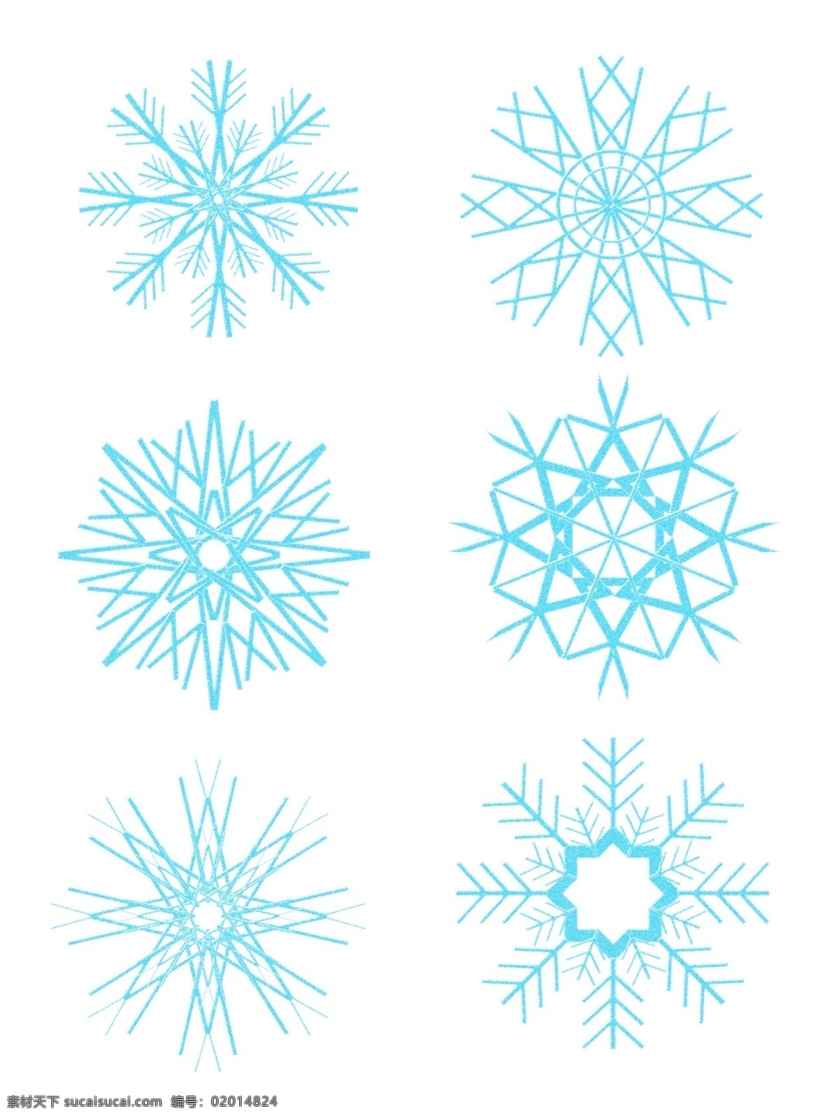 雪花 卡通 简约 手绘 圣诞节 装饰 冬 装饰素材