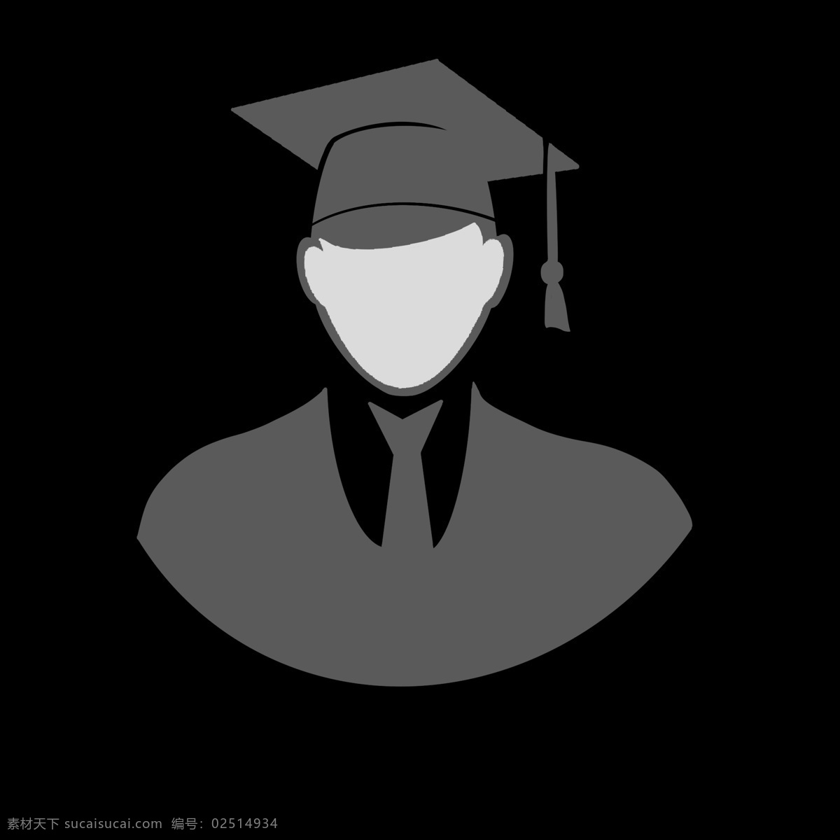 灰色 男生 简历 图标 学生 毕业照 学历 文化程度 知识水平 简洁 抽象 卡通 ppt使用 名片使用 简历表专用
