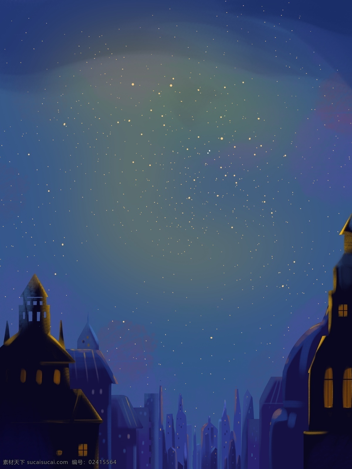 浪漫 星星 星空 背景 暗色 夜晚 卡通 彩色 创意 装饰 设计背景 海报背景 简约 图案