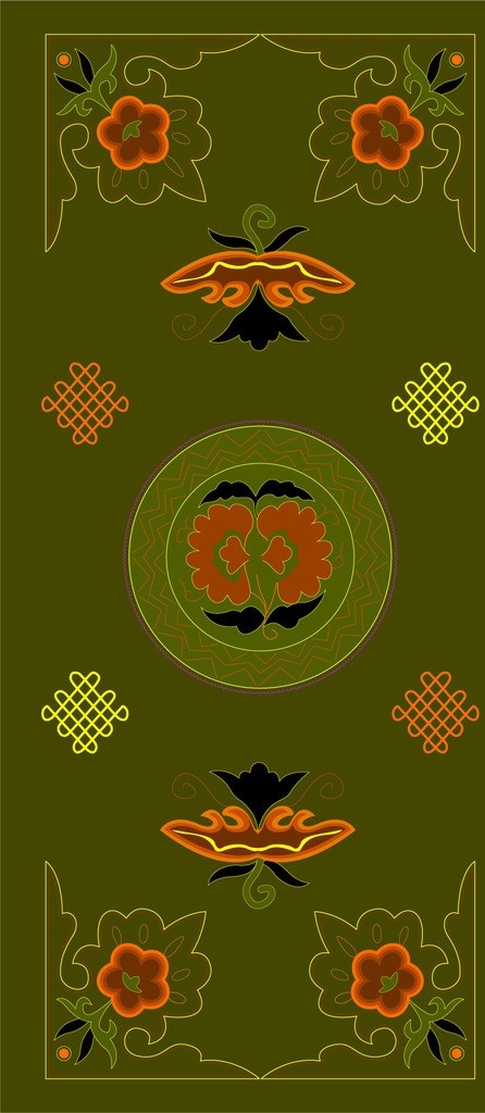少数民族 图案 花纹 花边 底纹 边框 矢量 背景 底纹边框 绿色 圆圈 花 黄色 少数民族图案 底纹背景