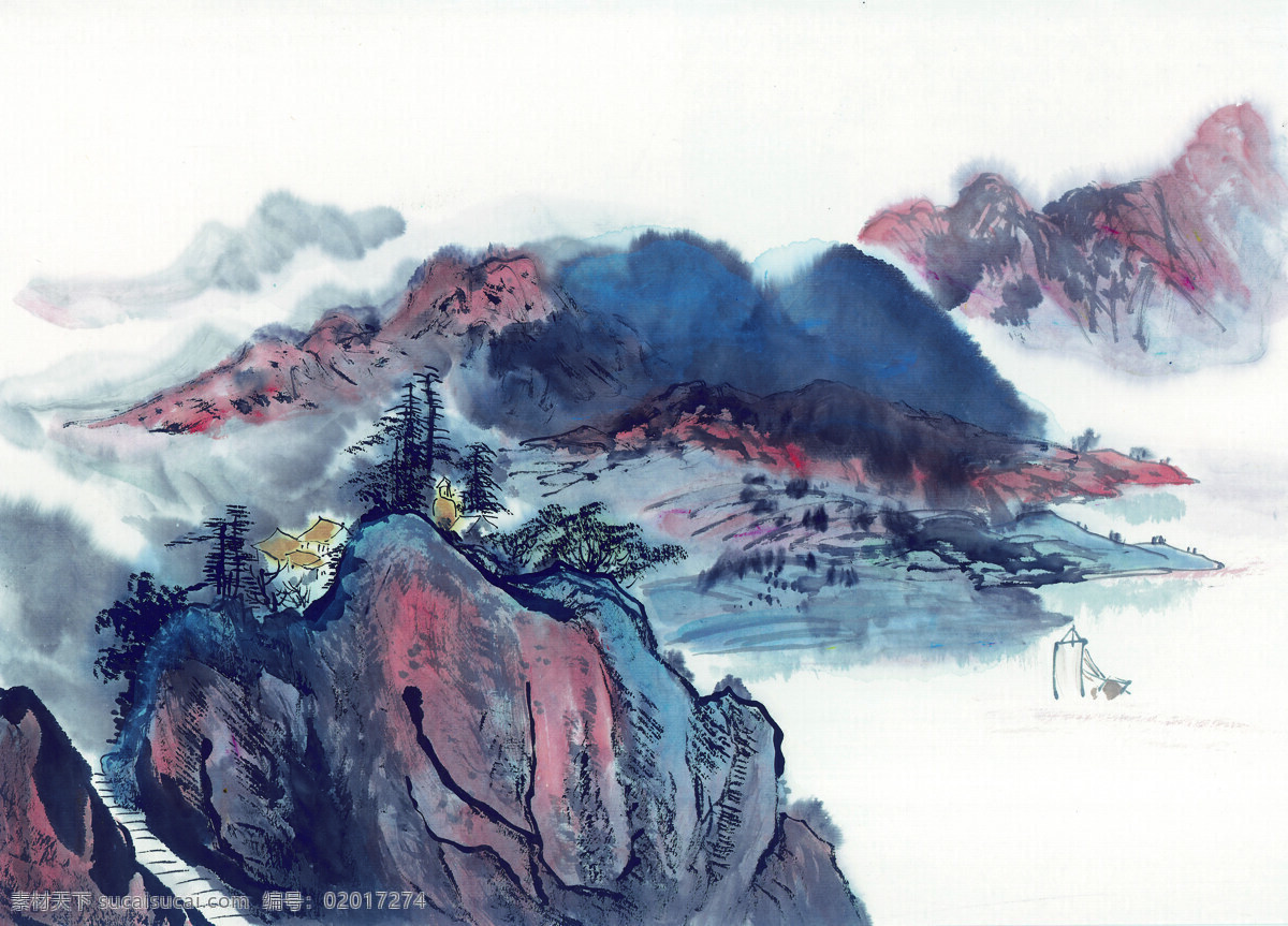 国画 系列 江山多娇 54 张 山水画54张 文化艺术 绘画书法 设计图库