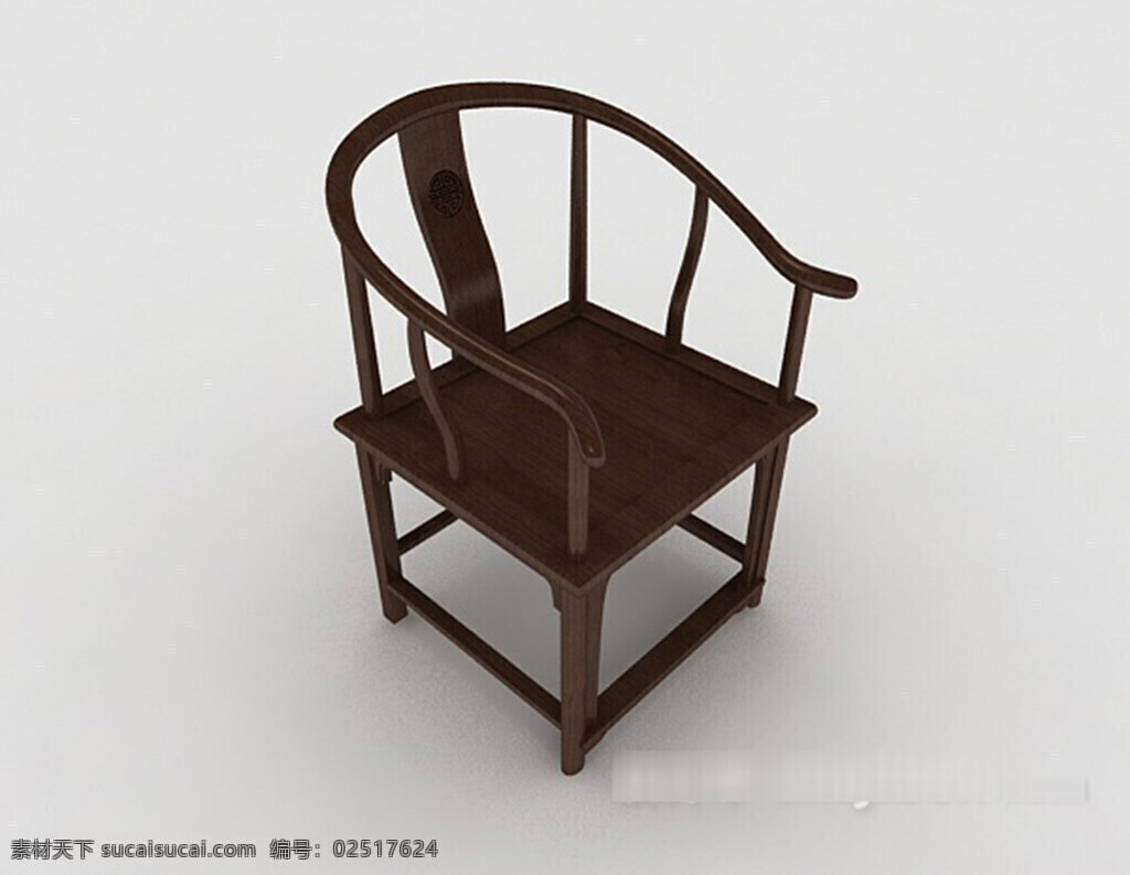 中式 经典 单人 椅 3d 模型 3d模型下载 3dmax 中式风格模型 棕色模型 灰色