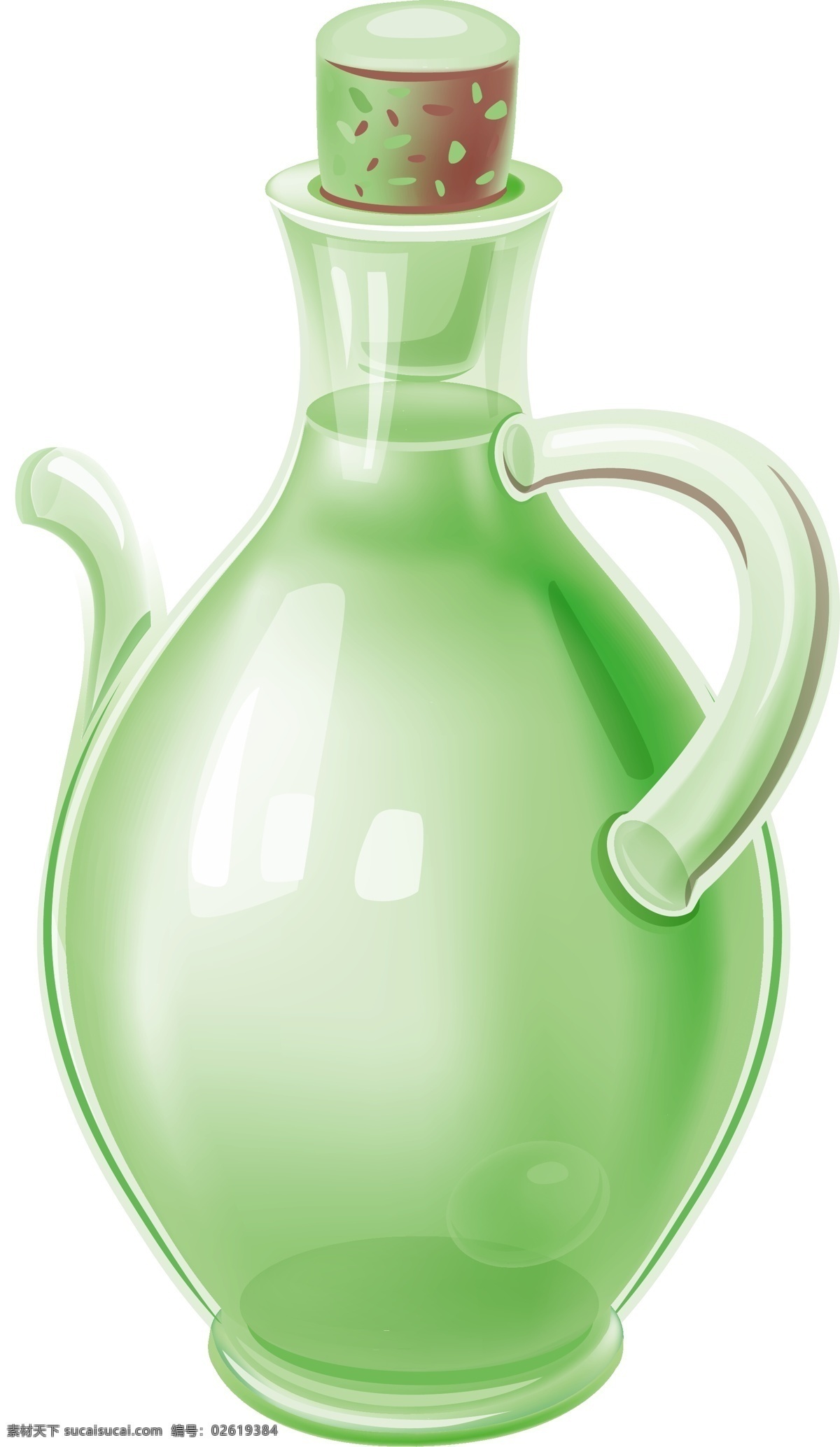卡通 绿色 酒壶 矢量 元素 矢量元素 透明素材 装饰 免抠元素