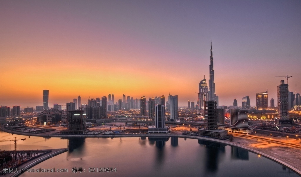 迪拜城市摄影 迪拜 哈利法塔 迪拜塔 城市摄影 黄昏 沙漠 土豪 石油 电脑桌面屏保 自然景观 自然风景