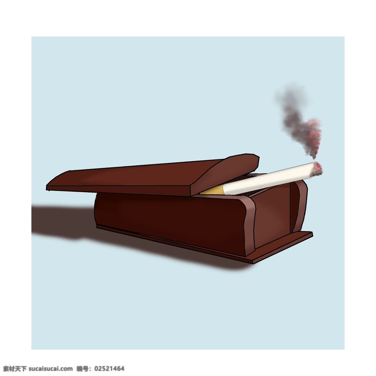 手绘 卡通 禁烟 戒烟 广告 抽烟 烟雾 招贴 棺材 死亡 缥缈 黑烟 戒烟广告 禁烟广告 招贴海报设计 戒烟招贴海报