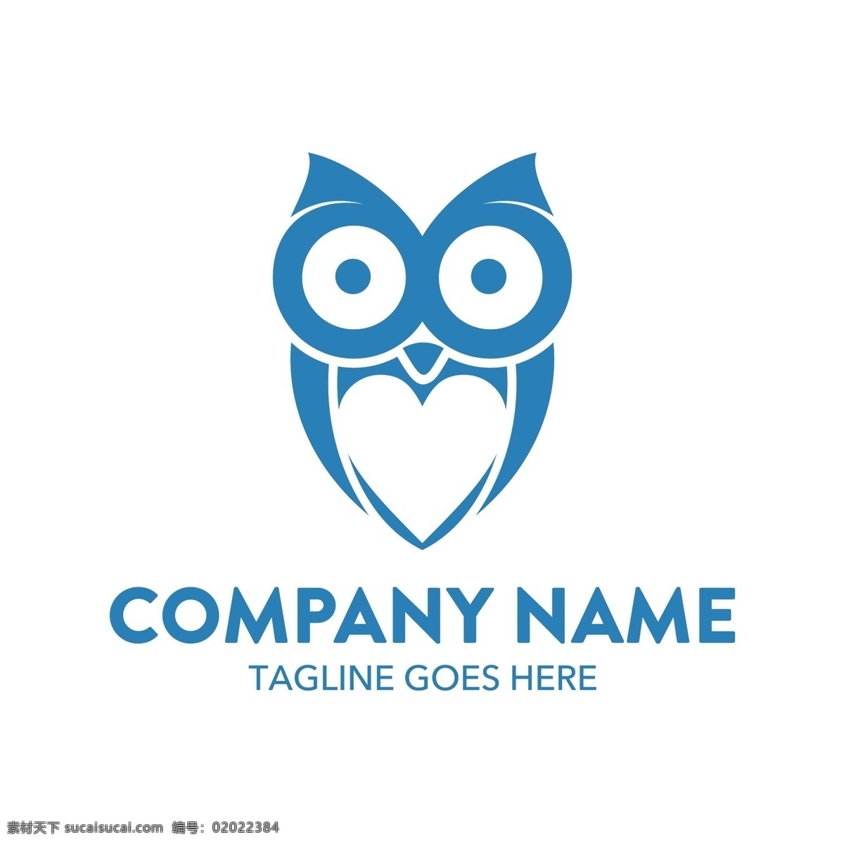 可爱 心形 猫头鹰 logo 矢量 爱心 图形 图标 标志 蓝色logo 动物logo 抽象logo 创意logo 品牌logo logo设计 logo模板