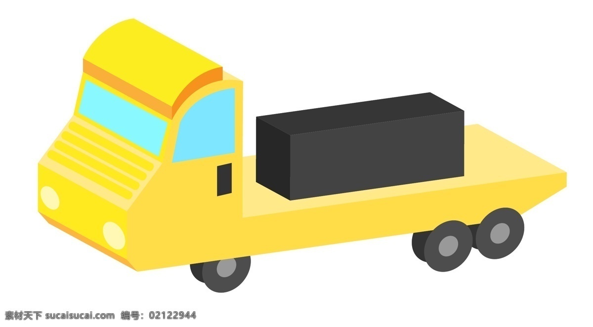 黄色 卡车 装饰 插画 黄色的卡车 卡车装饰 卡车插画 立体卡车 精美卡车 运输卡车 交通工具卡车