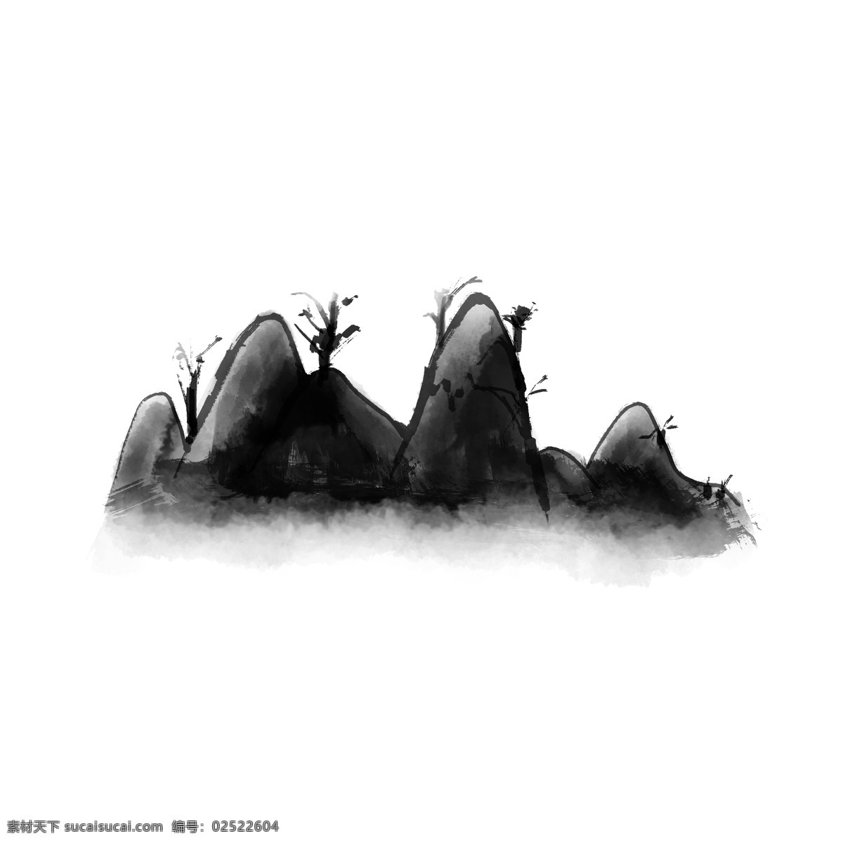 水墨 山 手绘 中国 风 山水画 抽象 中国风 古风 黑色 水墨素材 水墨山 抽象水墨山 水墨风 树 山石 灰色 水彩 墨染