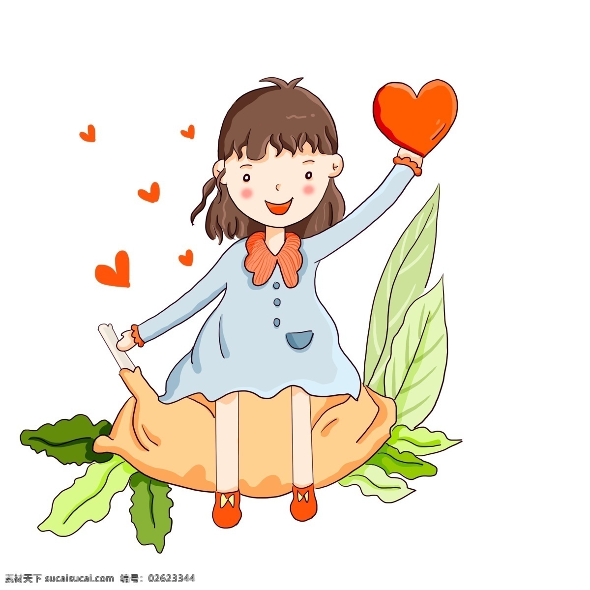 卡通 手绘 小 清新 人物 手绘卡通 小清新 色彩 线条 感恩节 西方 可爱小女生 背景花草 装饰画