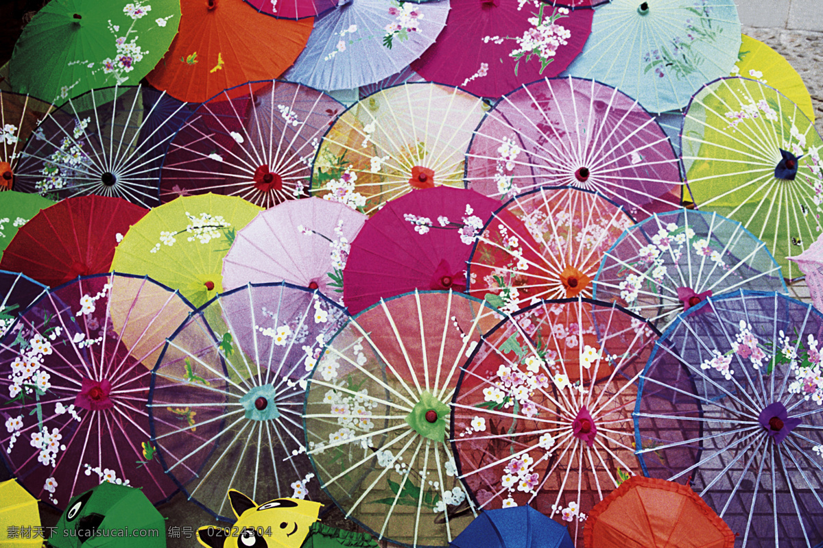 油纸伞 油纸 伞 艺术 传统 五彩 漂亮 可爱 江南 文化 烟雨 配图 忧郁 道具 撑开 文化艺术