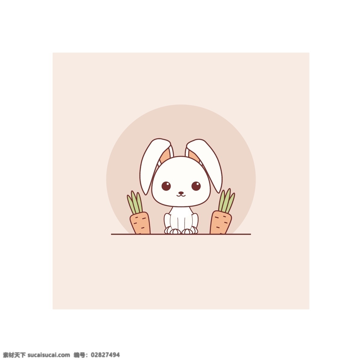 小白兔 插画 icon 漫画 兔子 rabbit 兔 卡通 卡通设计