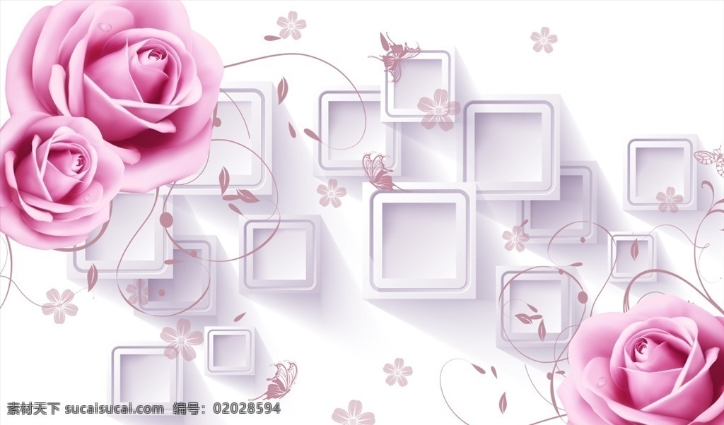 3d 立体 粉红 花朵 背景 墙 粉红花朵 电视背景墙 3d设计 3d作品