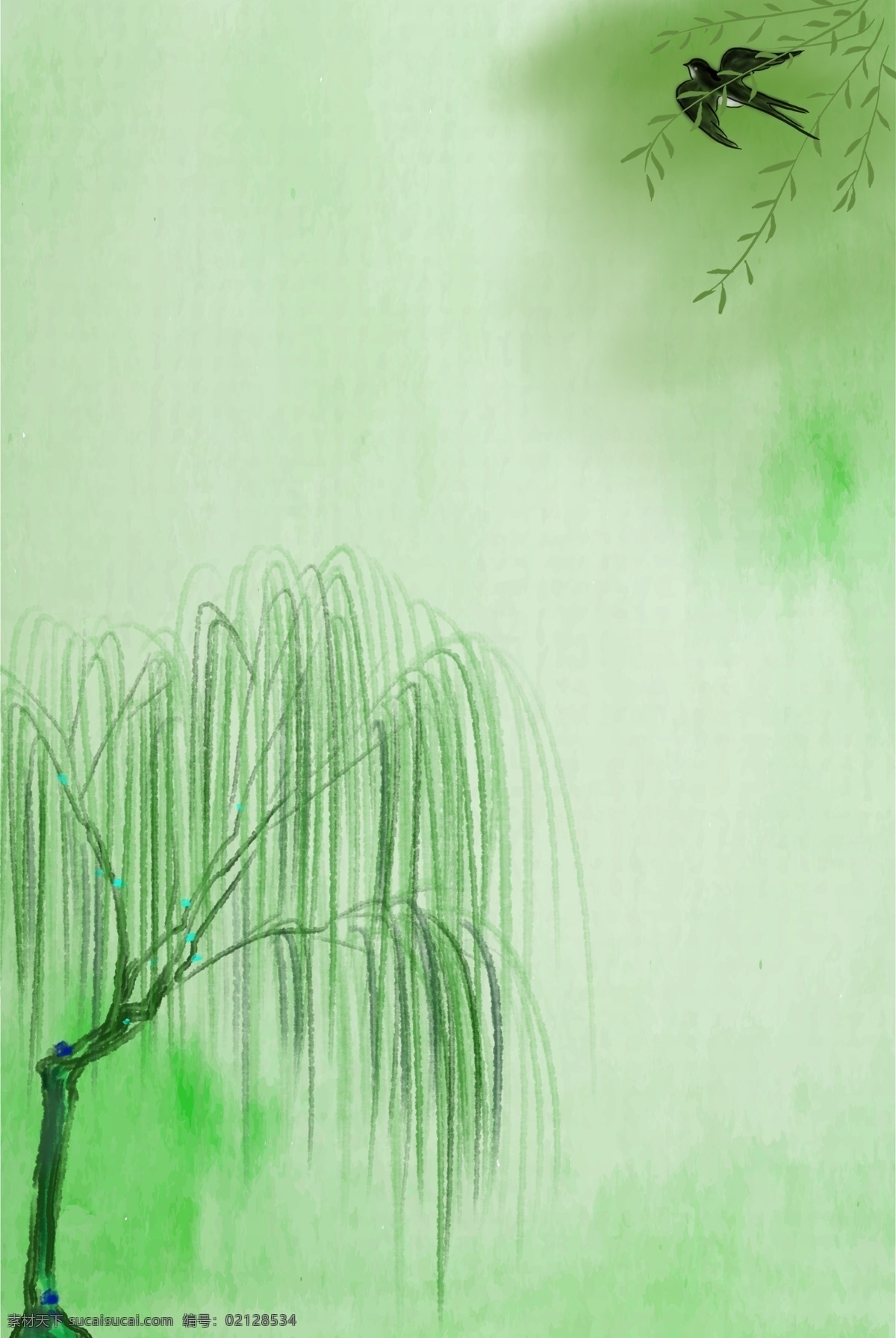 惊蛰 春天 清新 背景 绿色 花朵 叶子 万物复苏