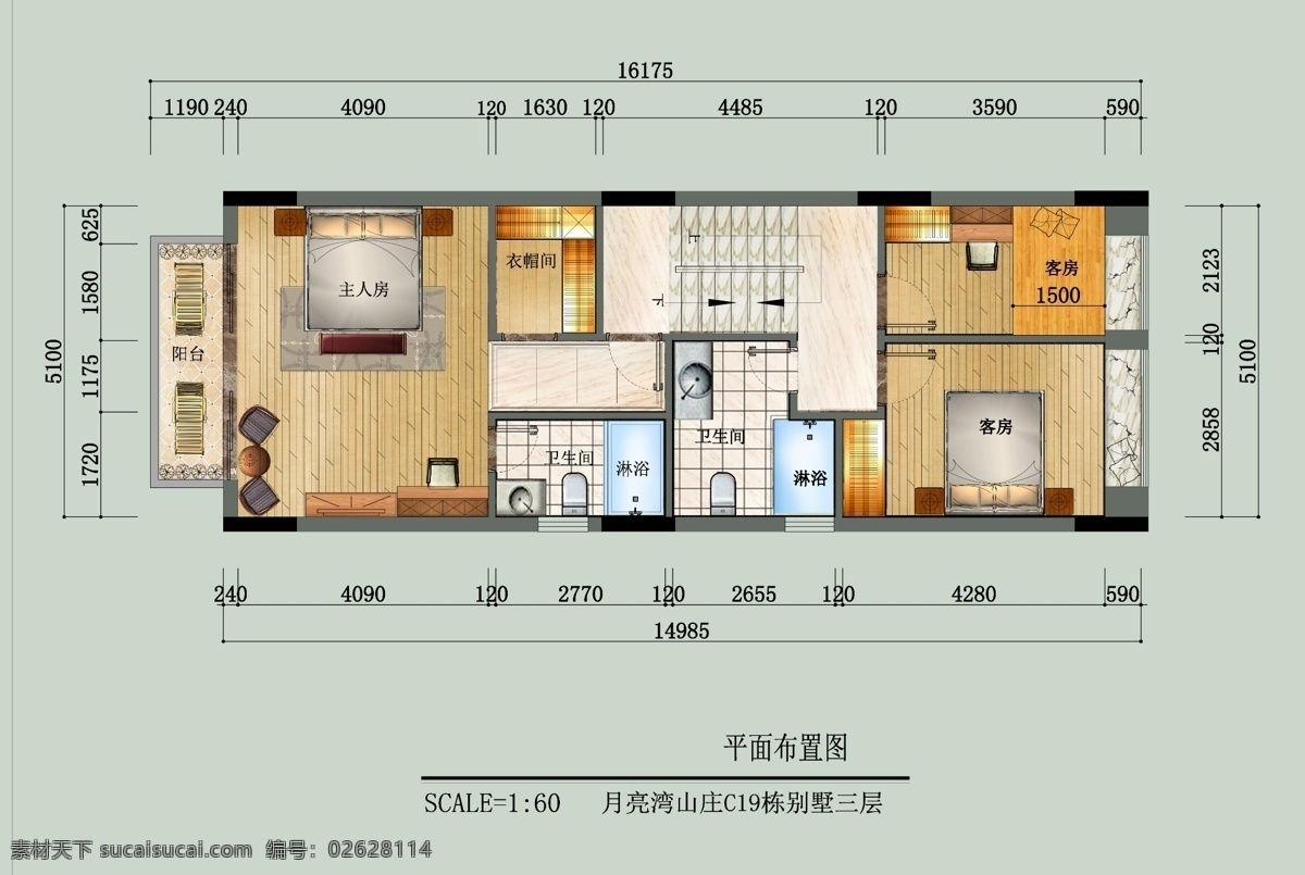 室内 彩色 平面图 后期 彩平 建筑图 彩色平面图 分层